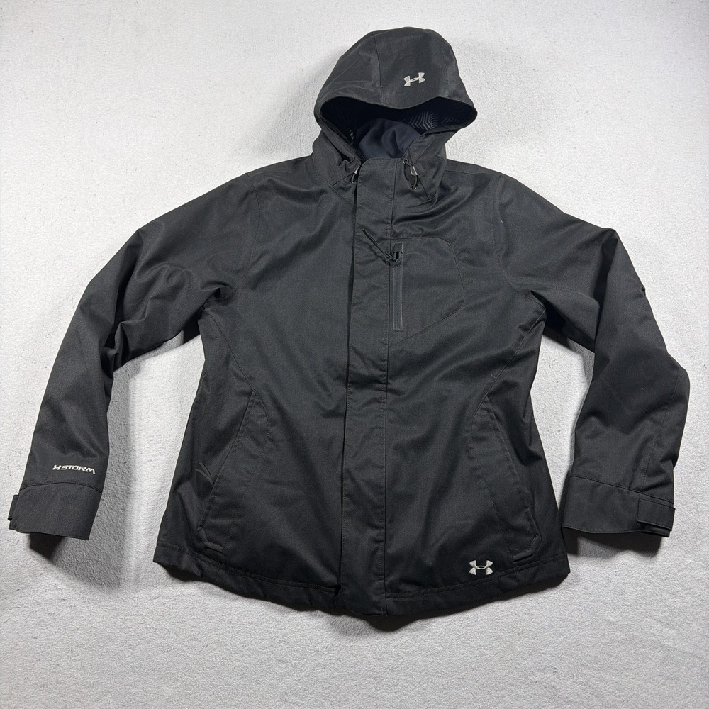Under Armour ColdGear 3-in-1 Jacket Womens M Black Hooded Insulated Winter Coat